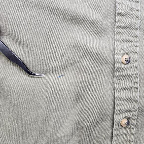 Wrangler Shirt Mens M Green Cotton Long Sleeve Button Front Workwear Outdoors - Picture 2 of 11